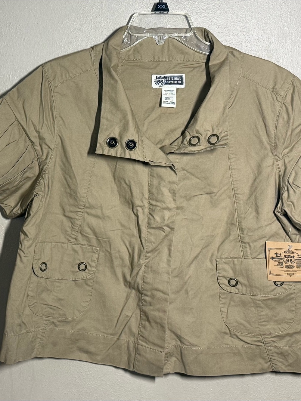 NWT Vintage Route 66 Original Clothing Co Womens Khaki Utility Jacket Sz XL